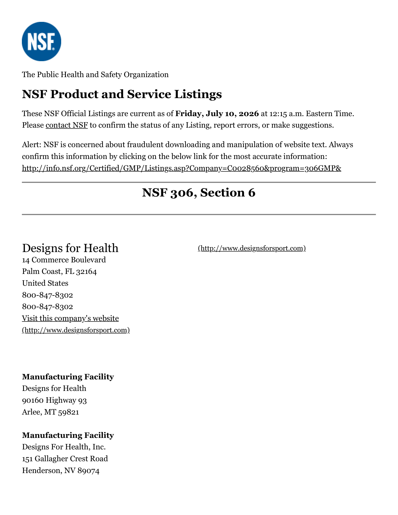 NSF GMP